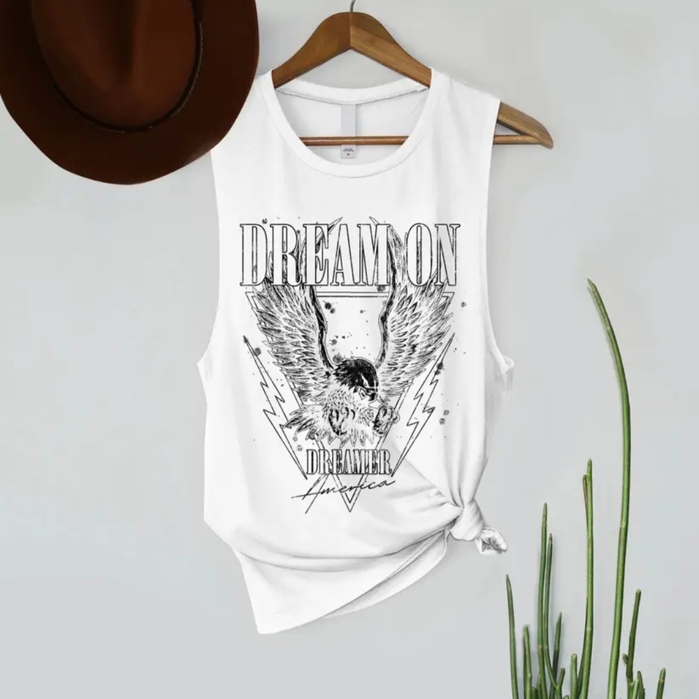 White Graphic Tank Top